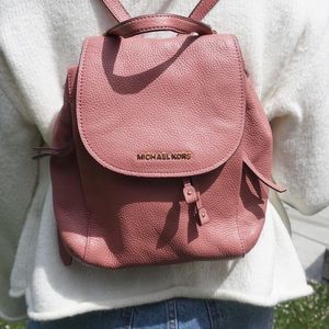 Michael Kors Real Leather Medium Riley Backpack in rose. New with tags.